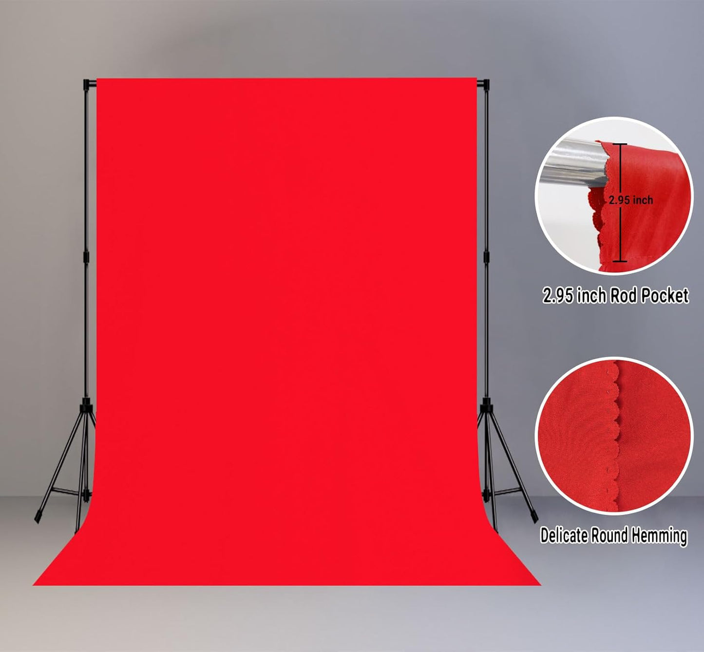 5x7FT Red Screen Backdrop Background for Photography, Photo Backdrop Props for Photoshoot, Party, Video