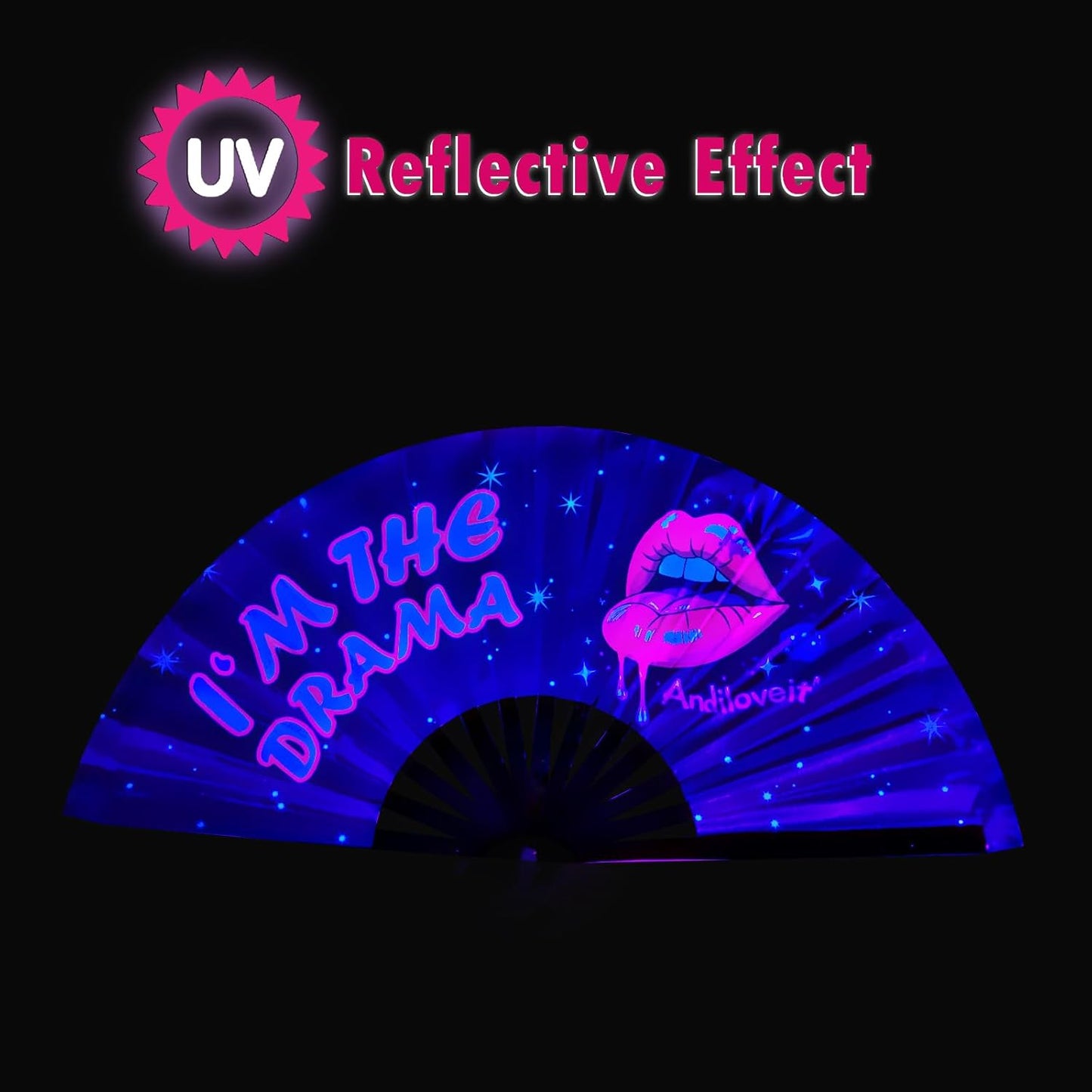 Boots on The Ground Fan, Large Folding Hand Fan for Women and Men, Popping Fans for Line Dancing for Raves, EDM, Dance Party, and Home Decoration