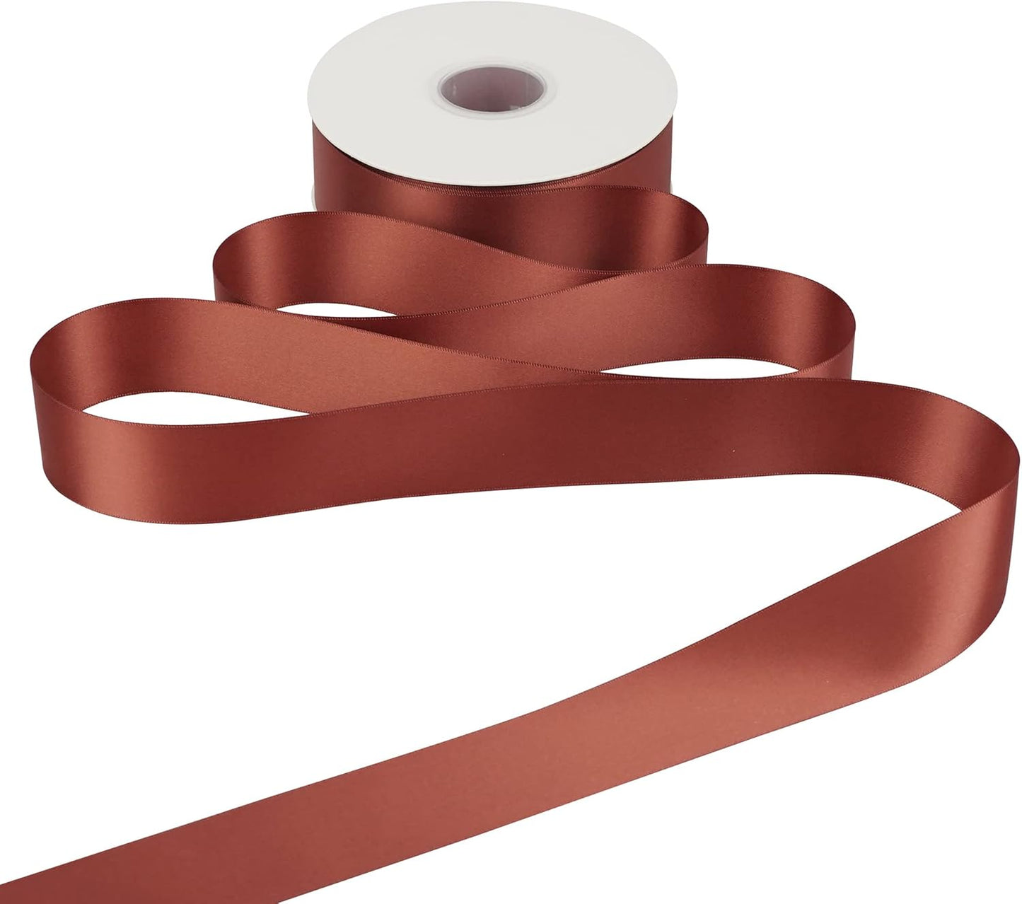 HUIHUANG 1-1/2 inch Double Face Satin Ribbon, Polyester Satin Rust Red Ribbon 50 Yards Per Roll for Gift Wrapping Bows Making Floral Bouquet Wedding Invitations Decor Party Favor and Craft Supplies