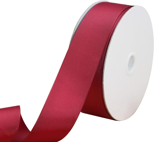Jesep One Roll 50 Yards Soild Grosgrain Ribbon Boutique Gift Wrapping Package Ribbon, DIY Crafts Bow Hair Headband Accessories Assorted Ribbon #790 (1 1/2" 38mm, Maroon)