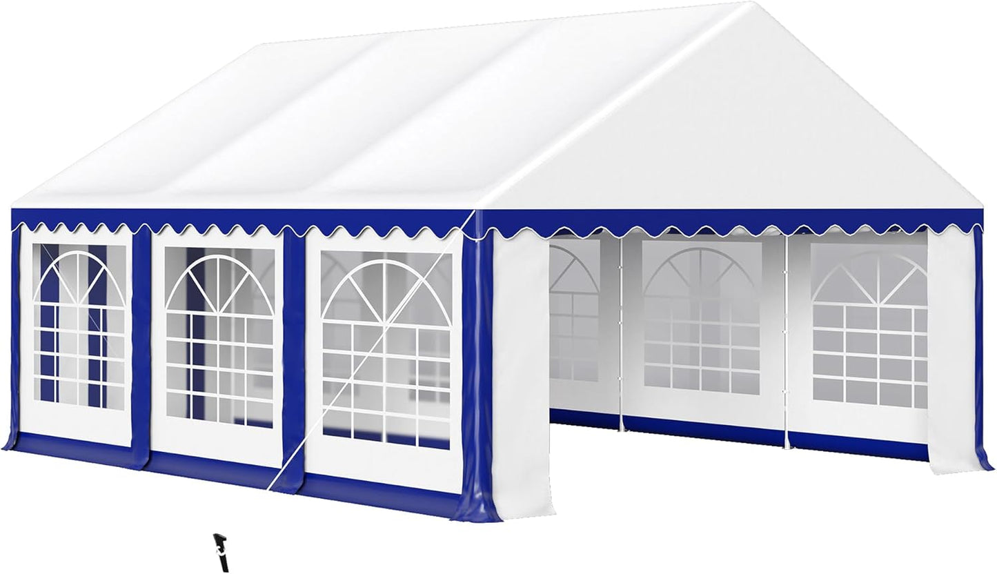 HERA'S PALACE 16'x 20' Outdoor Tents for Parties Large Canopy Tent with 8 Removable Sidewalls Heavy Duty Party Tent for Graduation Wedding and Birthday (Blue)