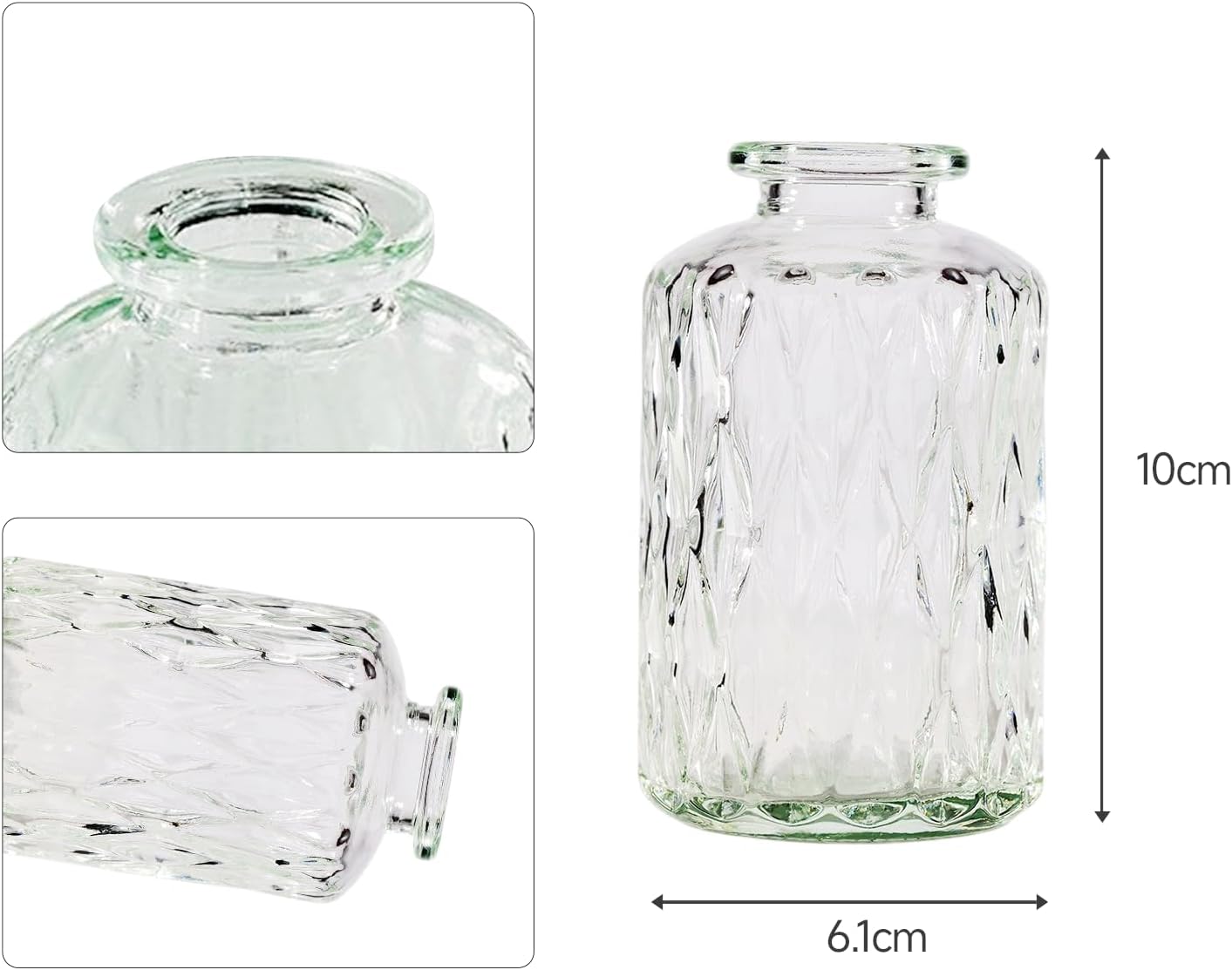 20 Pcs Prismatic Flower Bud Vases, Loose Transparent Flower Bud Vases, Small Vases, Decorative Vases, Family Wedding Table Decorations