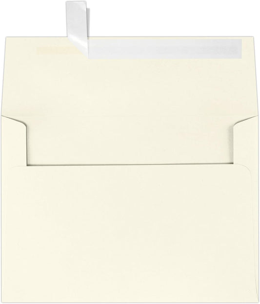 LUXPaper A7 Invitation Envelopes | Peel & Press | 5 1/4" x 7 1/4" | Natural | 80lb. Text | 30% Recycled | 1,000 Qty