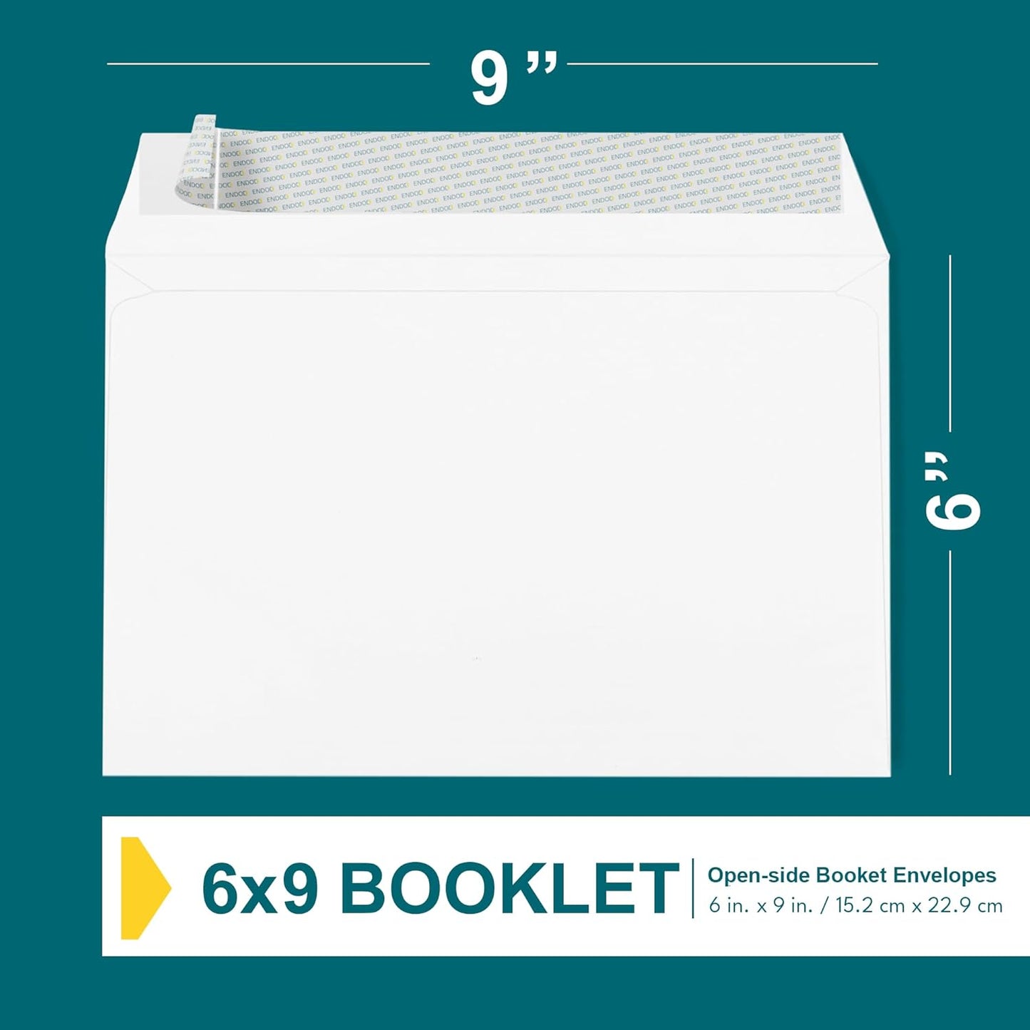 6x9 Open-Side Envelopes - 15 Pack - White, Self-Seal, Peel & Seal Closure - 28 lb Paper - Plain - Business & Personal Use