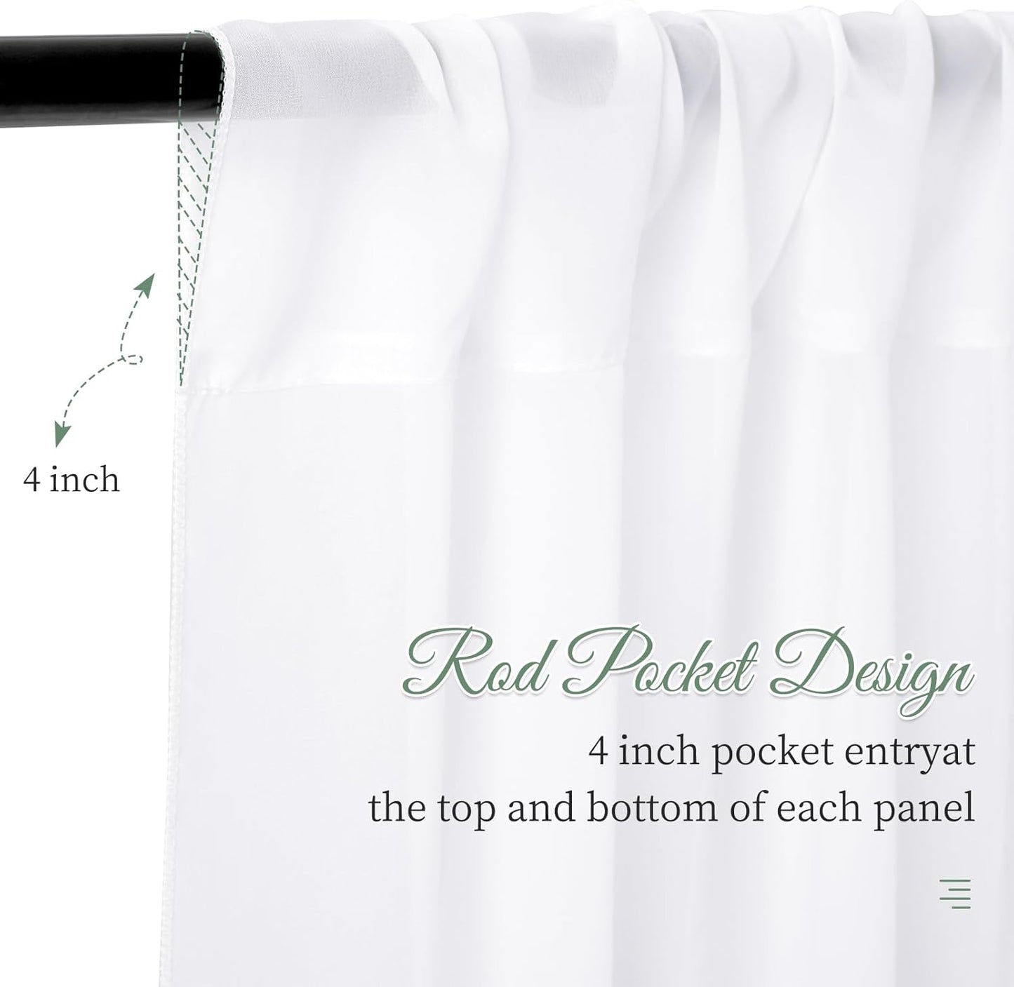 4 Panels White Wedding Ceiling Drapes 5ftx30ft Ceiling Drapes Chiffon Fabric Arch Draping Sheer Curtains Soft Drapery Draping Wedding Ceiling Decorations for Party Ceremony Stage Swag