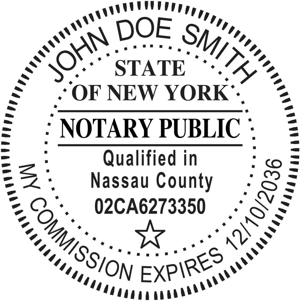 MaxMark Round Notary Pre-Inked Stamp for State of New York
