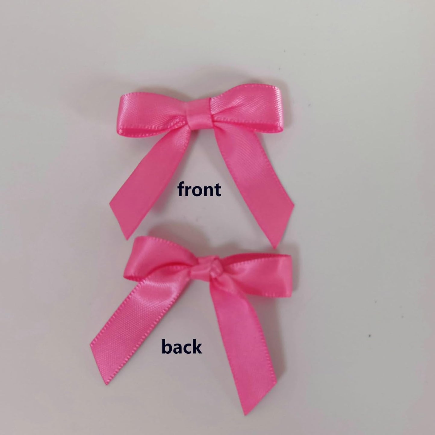 50pcs 1-1/2" Mini Hot Pink Satin Ribbon Bows Without Twist Ties for Crafts Gift Wrapping Packing Christmas Decoration (Hot.Pink)