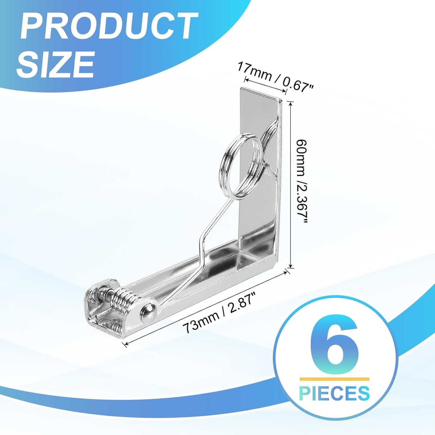 uxcell 6 Pack Tablecloth Clips, Stainless Steel Table Cloth Cover Clamps, 2.87" x 2.36" Windproof Holder Clips for Home Party Picnic Wedding Camping Dining Tables, Silver