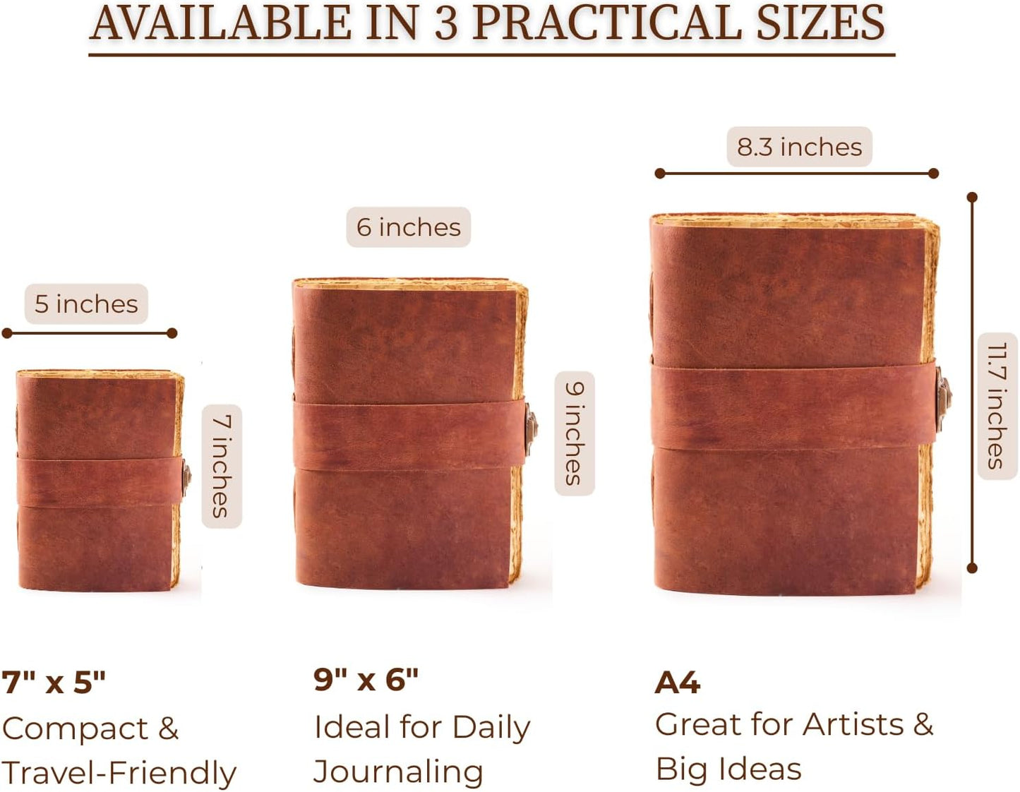 NomadCraftsCo. Vintage Leather Journal - Lock Closure, Book of Shadows Journal, Grimoire Journal, Witch Journal, Vintage Journal 240 pages Antique Deckle Edge Paper