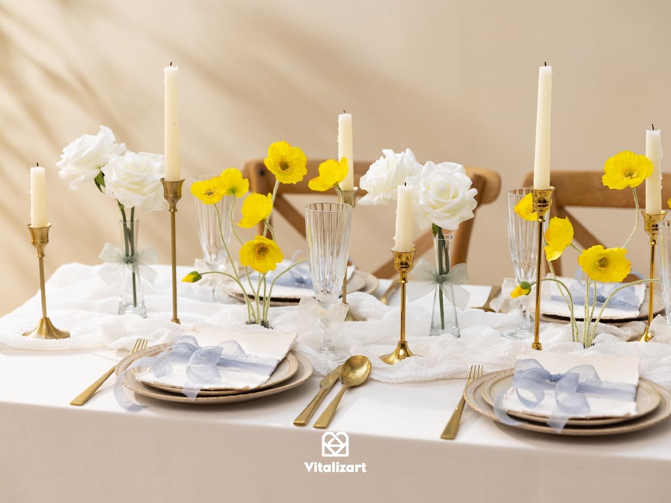 Vitalizart Organza Sheer Ribbon Set 1 inch x 30 Yd Handmade Fabric Ribbons for Gift Wrapping Christmas Tree Crafts Bows Wedding Invitations Wreaths Wrap Cream White Dusty Blue & Green