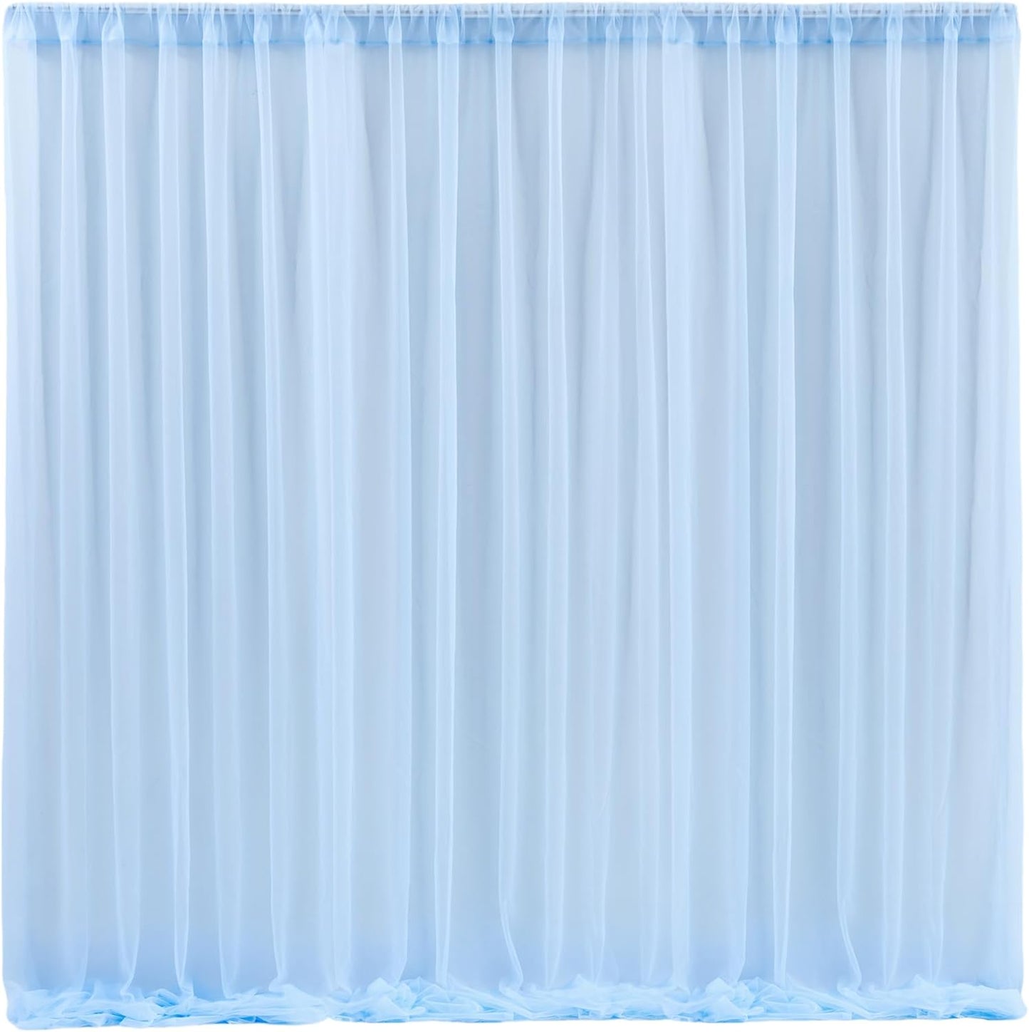 10x10 Blue Tulle Backdrop Curtains for Parties, Sheer Backdrop Curtain Wedding Photo Background Drapes for Baby Shower Photography Birthday Party