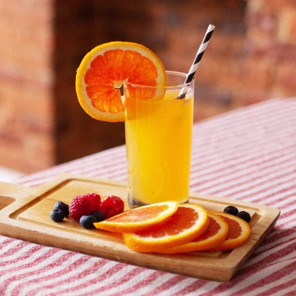 Biodegradable Black Striped Paper Straws, Pack of 100 Disposable Black White Stripes Paper Drinking Straw for Restaurants, Juices, Smoothies