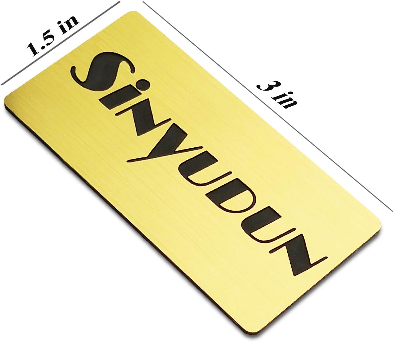 SINYUDUN Custom Engraved Name Tag Badges for Business, Personalized Identification with Pin, Magnetic, Adhesive, or Blank Backing, 1.5"x3", Rose Gold/Black Text