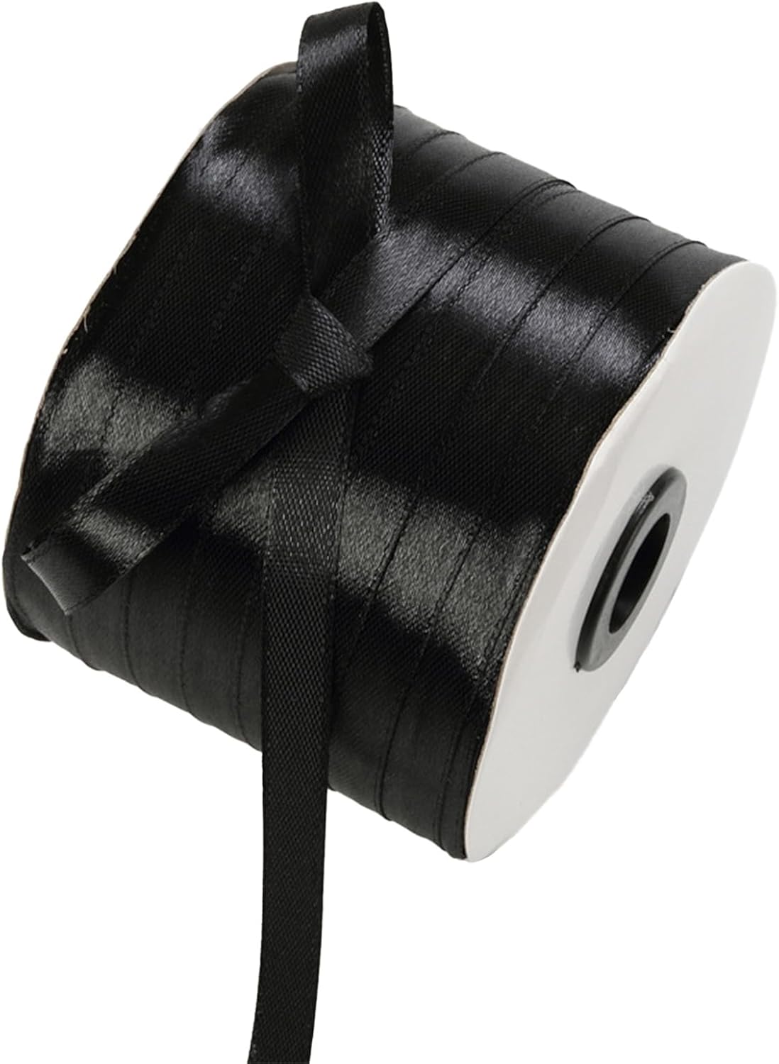 3/8" x 230 Yards Black Satin Ribbon Single Faced Bulk Fabric Ribbons for Gift Wrapping, Crafting, Scrapbooking, Bows and Card Making