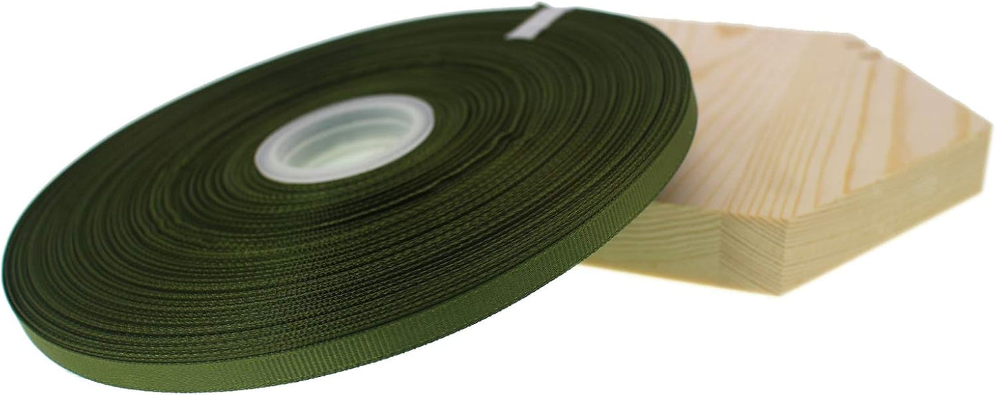 Jesep One Roll 100 Yards 1/4" Soild Grosgrain Ribbon Boutique Gift Wrapping Package Ribbon, DIY Crafts Bow Hair Headband Accessories Assorted Ribbon#570(1/4" 6mm, Olive Green)