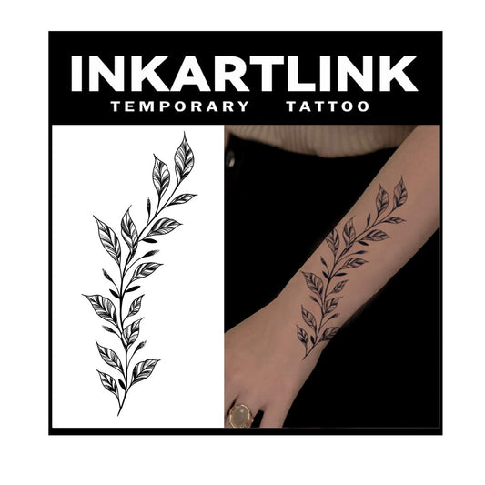 INKARTLINK Tattoo Tech, 2 Sheets Large Semi Permanent Tattoo, Temporary Tattoos, Last 1-2 Weeks, Waterproof, Realistic Look, No Adhesive, No Reflection （Flower Design)260