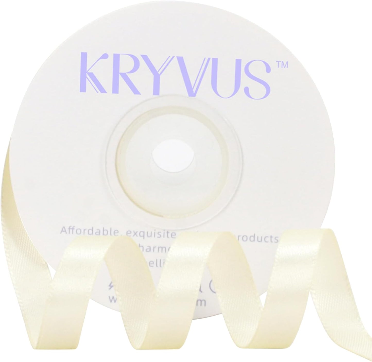 Beige Satin Ribbon 3/8 inch X Continuous 25 Yards, Single Face Polyester Ribbon Perfect for Gift Wrapping, Flower Bouquet, Wedding Decor, Crafts, Bow Making, Sewing and More