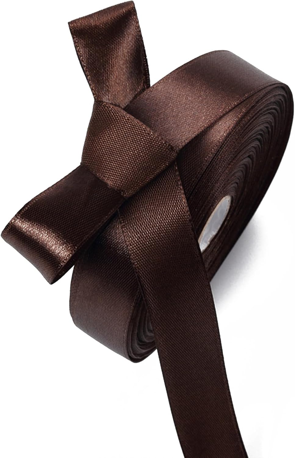 5/8" x 50 Yards Brown Satin Ribbon Single Faced Fabric Ribbons for Gift Wrapping, Crafting, Bows Making, Sewing, Wedding, Home Decor