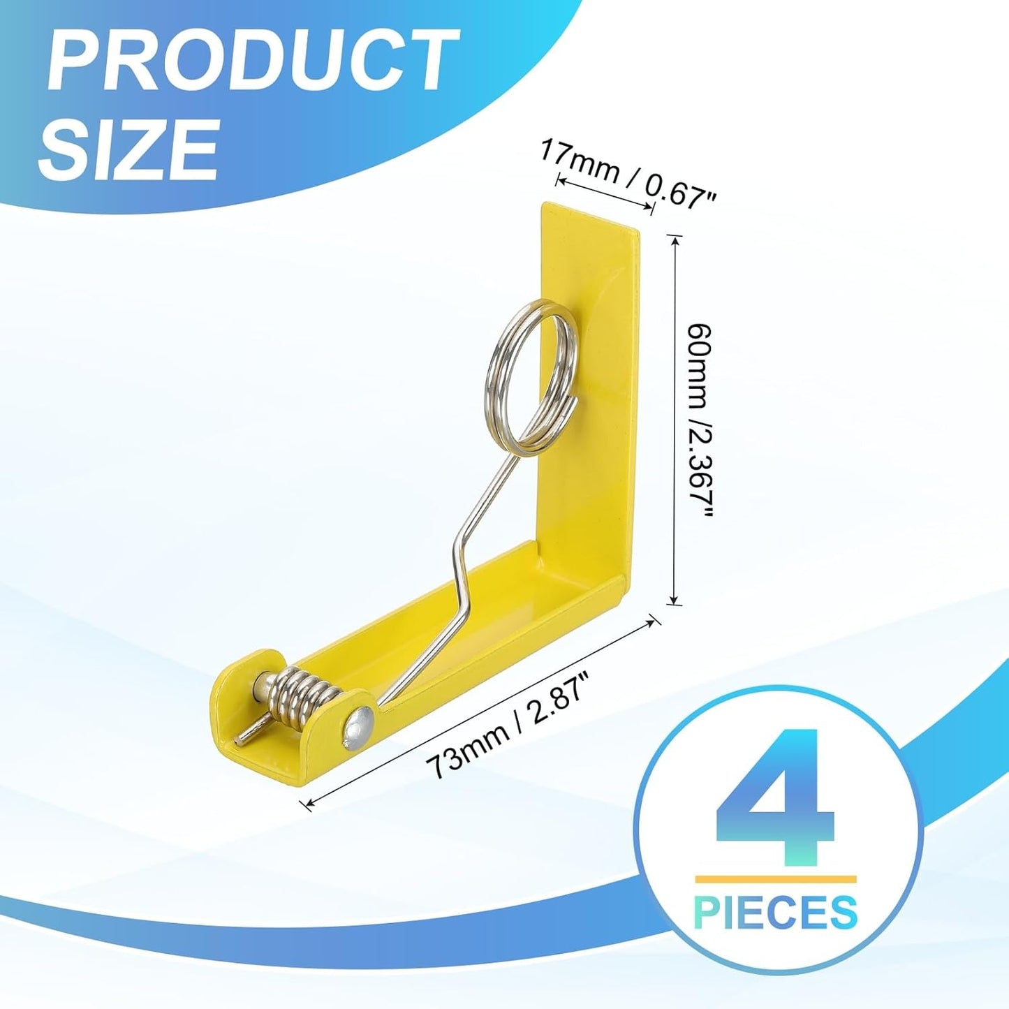 uxcell 4 Pack Tablecloth Clips, Stainless Steel Table Cloth Cover Clamps, 2.87" x 2.36" Windproof Holder Clips for Home Party Picnic Wedding Camping Dining Tables, Yellow