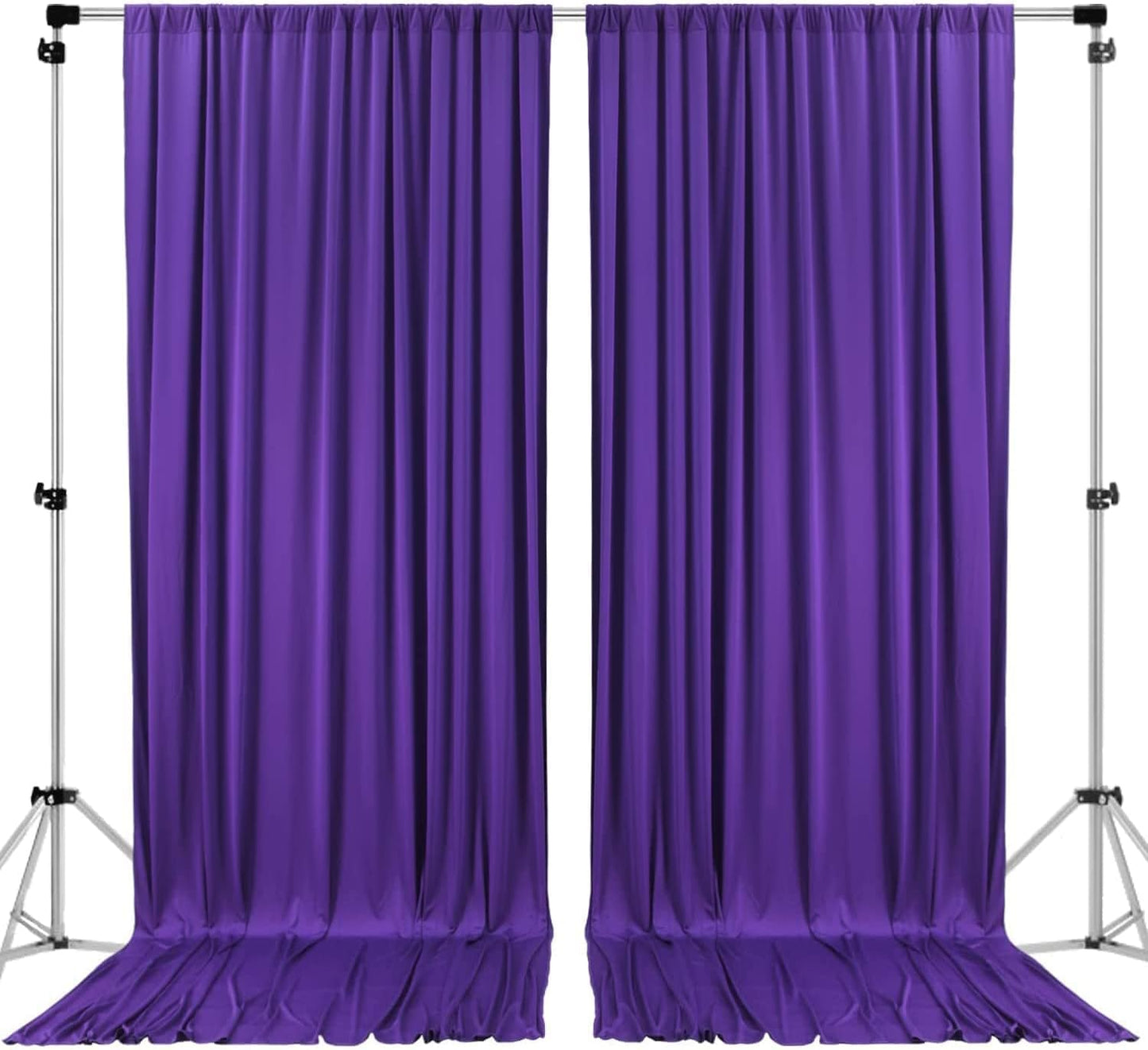 AK TRADING CO. 10 feet x 10 feet Purple IFR Polyester Backdrop Drapes Curtains Panels with Rod Pockets - Wedding Ceremony Party Home Window Decorations