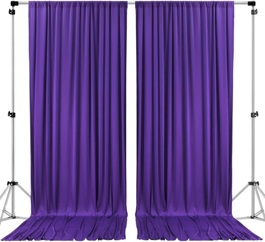 AK TRADING CO. 10 feet x 10 feet Purple IFR Polyester Backdrop Drapes Curtains Panels with Rod Pockets - Wedding Ceremony Party Home Window Decorations