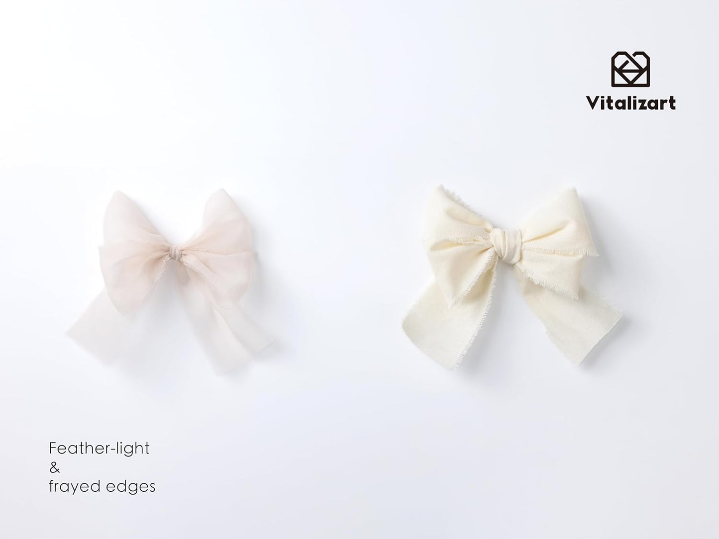 Vitalizart Organza Ribbon Frayed Sheer Organza White Pink Grey Set 1.5" Silk Like Ribbons for Valentines Day Gift Wrapping Craft Flower Bouquet Wedding Invitations Mesh Fabric 15 Yards