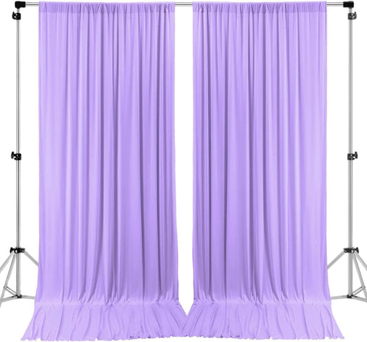 AK TRADING CO. 10 feet x 10 feet Polyester Backdrop Drapes Curtains Panels with Rod Pockets - Wedding Ceremony Party Home Window Decorations - Lavender