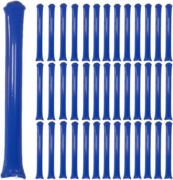 40pcs Round headTeam Spirit Boom Sticks Thunder Sticks Cheering Sticks Team Spirit Plastic Cheerleading Spirit Stick Clapper Inflatable Noise Maker Sports Supply (Blue)