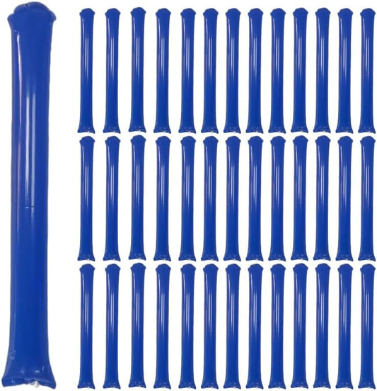 40pcs Round headTeam Spirit Boom Sticks Thunder Sticks Cheering Sticks Team Spirit Plastic Cheerleading Spirit Stick Clapper Inflatable Noise Maker Sports Supply (Blue)