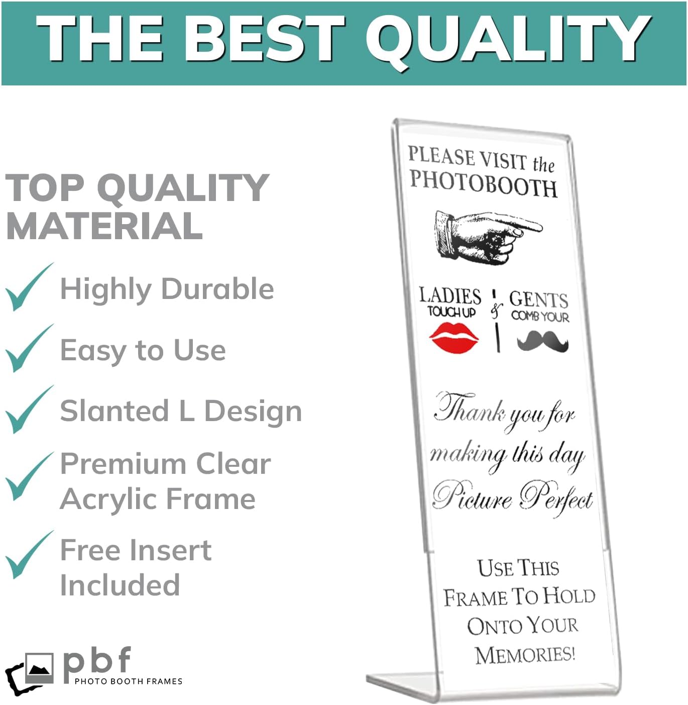 pbf PHOTO BOOTH FRAMES 2x6 Acrylic Sign Holder | 2 x 6 Vertical Stand Up Slanted Sign Holder | Acrylic Stands for Display | Clear Picture Frame, Menu Table Top Stand, Plastic Flyer Holder (100-Pack)