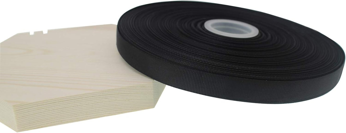 Jesep One Roll 100 Yards 5/8" Soild Grosgrain Ribbon Boutique Gift Wrapping Package Ribbon, DIY Crafts Bow Hair Headband Accessories Assorted Ribbon#30(5/8" 15mm, Black)
