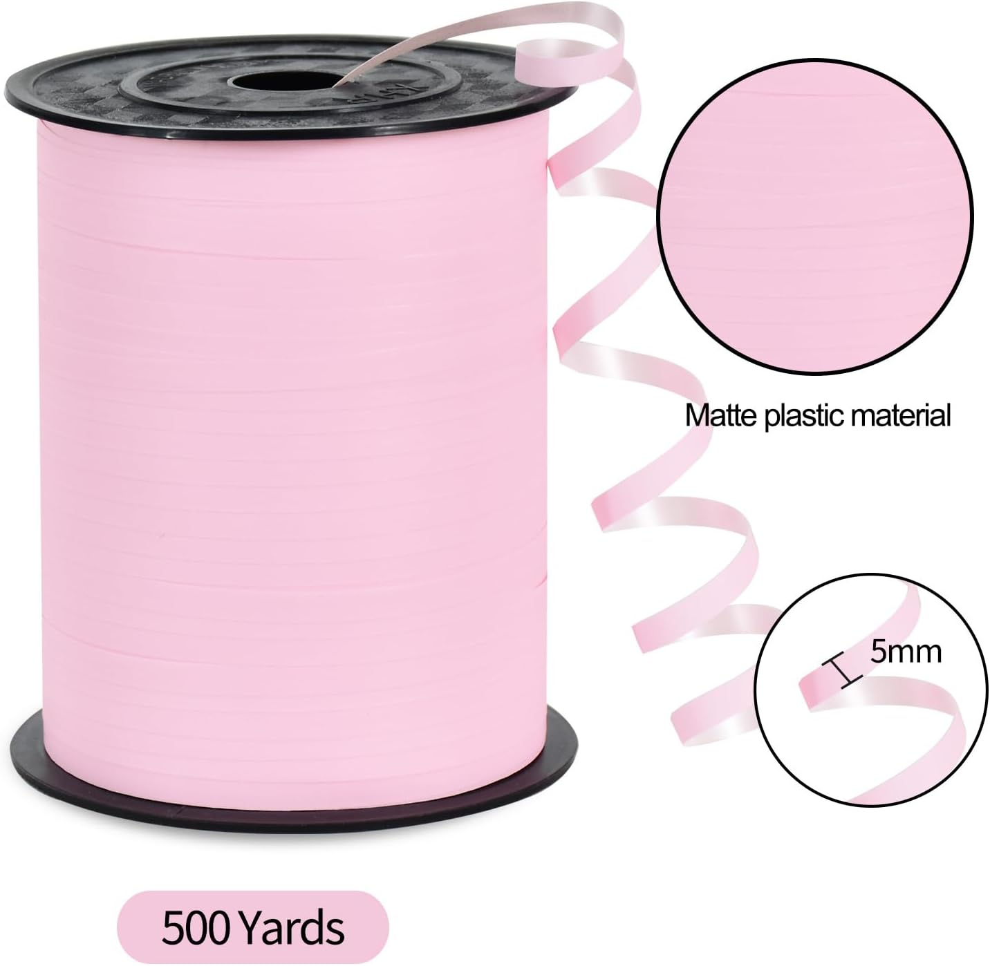 TONIFUL 500 Yards Curling Ribbon-Balloon Ribbon-Balloon String for Art&Craft Decor,Gift Wrapping,Ribbons and Bows for Christmas New Year Birthday Gifts Graduation Supplies (Pastel Pink)