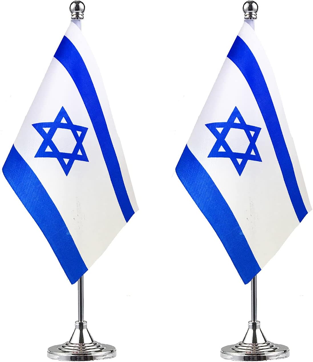 ZXvZYT 2 Pack Israel flag Israeli Table Flag Small Mini Israeli Desk Flags With Stand Base,International Festival Events Celebration Decorate,Home office Decorations