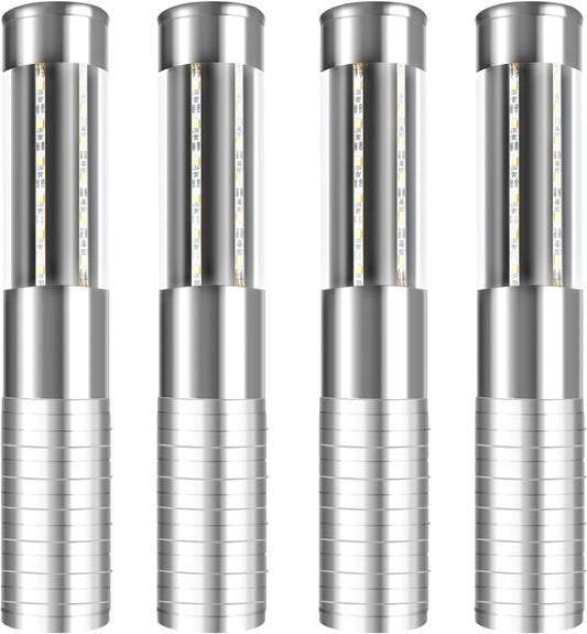 Strobe Baton Light,Stage Handheld Light,Champagne Bottle Sparklers, Recharge led Bottle Service Lights - for Bar Club Birthday Weddings Parties (Sliver 4 PC)