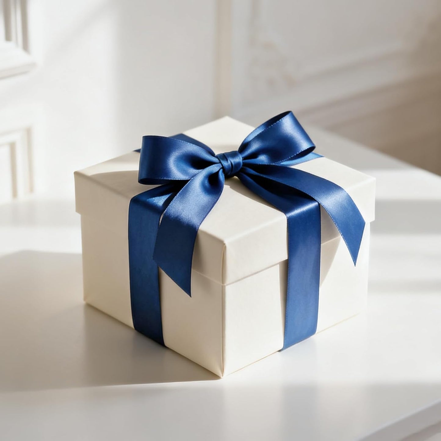 NESCCI 100 Yards Ribbon,1-1/2 Inch Dark Blue Satin Ribbon,Single Face Satin Ribbons, Perfect for Gift Wrapping,Wedding Decoration,Handmade Bows, Wrapping Bouquet, Halloween, Christmas