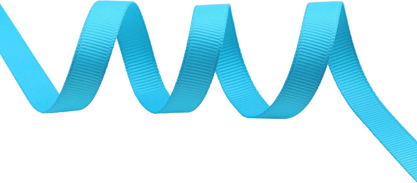 ITIsparkle 3/8" Inch Grosgrain Ribbon 50 Yards-Roll Set For Gift Wrapping Scrap Books Party Favor Hair Braids Baby Shower Decoration Cake Decoration Floral Arrangement Craft Supplies, Turquoise Ribbon