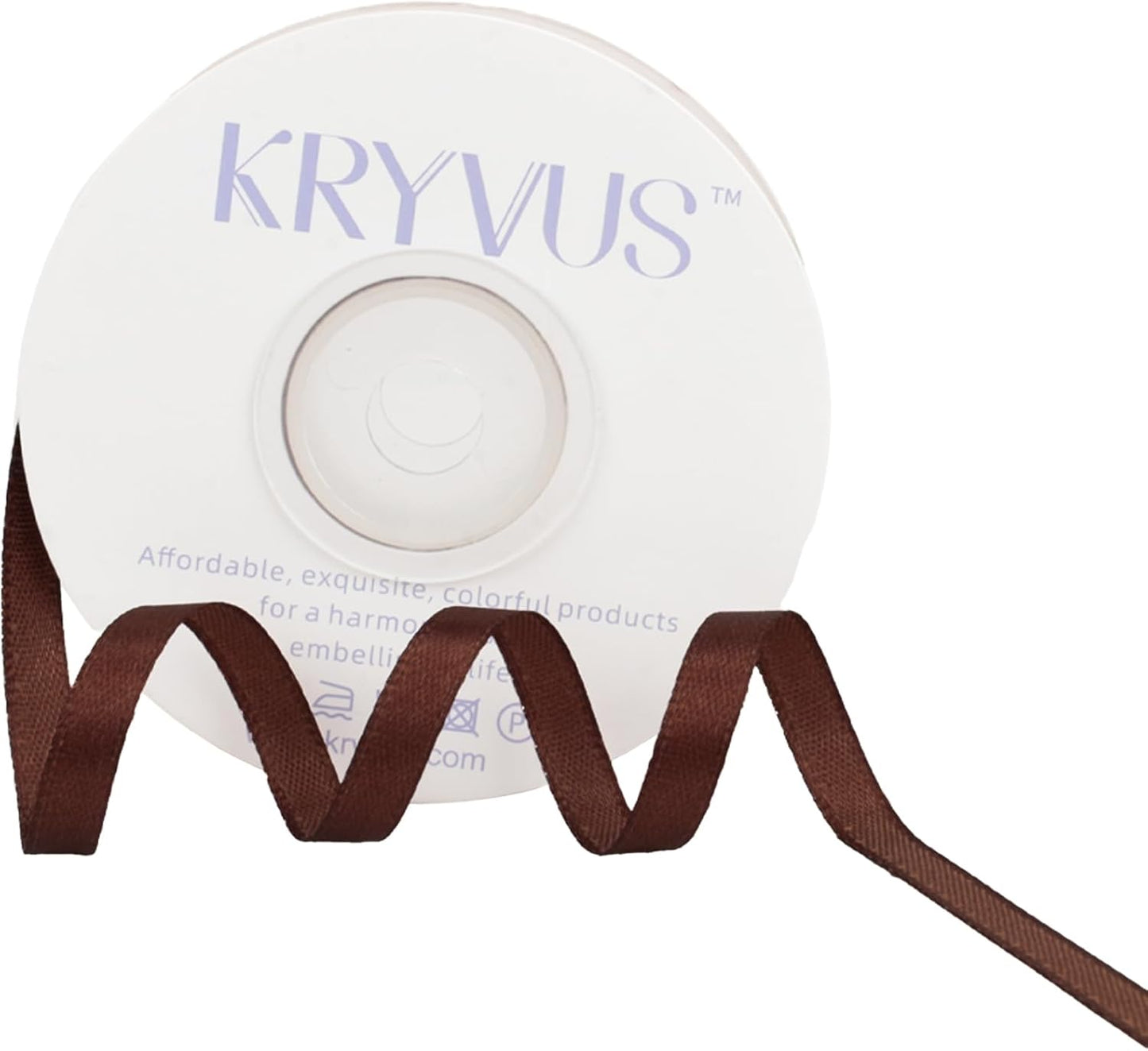 Dark Brown Satin Ribbon 1/4 inch X Continuous 25 Yards, Single Face Polyester Ribbon Perfect for Gift Wrapping, Flower Bouquet, Wedding Decor, Crafts, Bow Making, Sewing and More