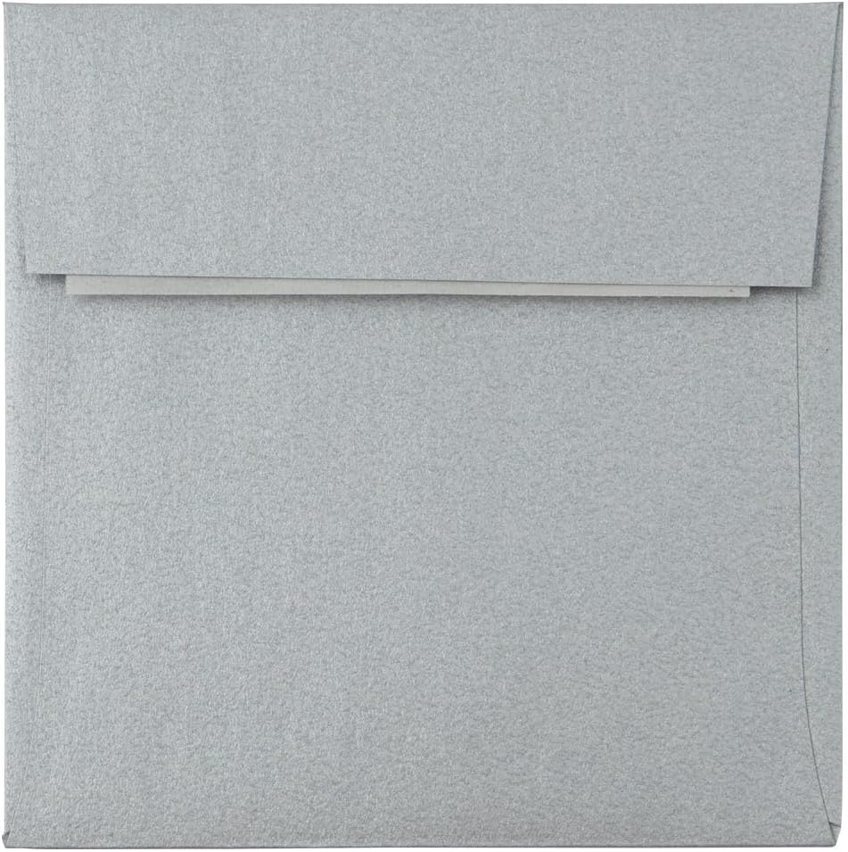 LUXPaper Square Invitation Envelopes | Peel & Press | 3 1/4" x 3 1/4" | Silver Metallic | 80lb. Text | 50 Qty