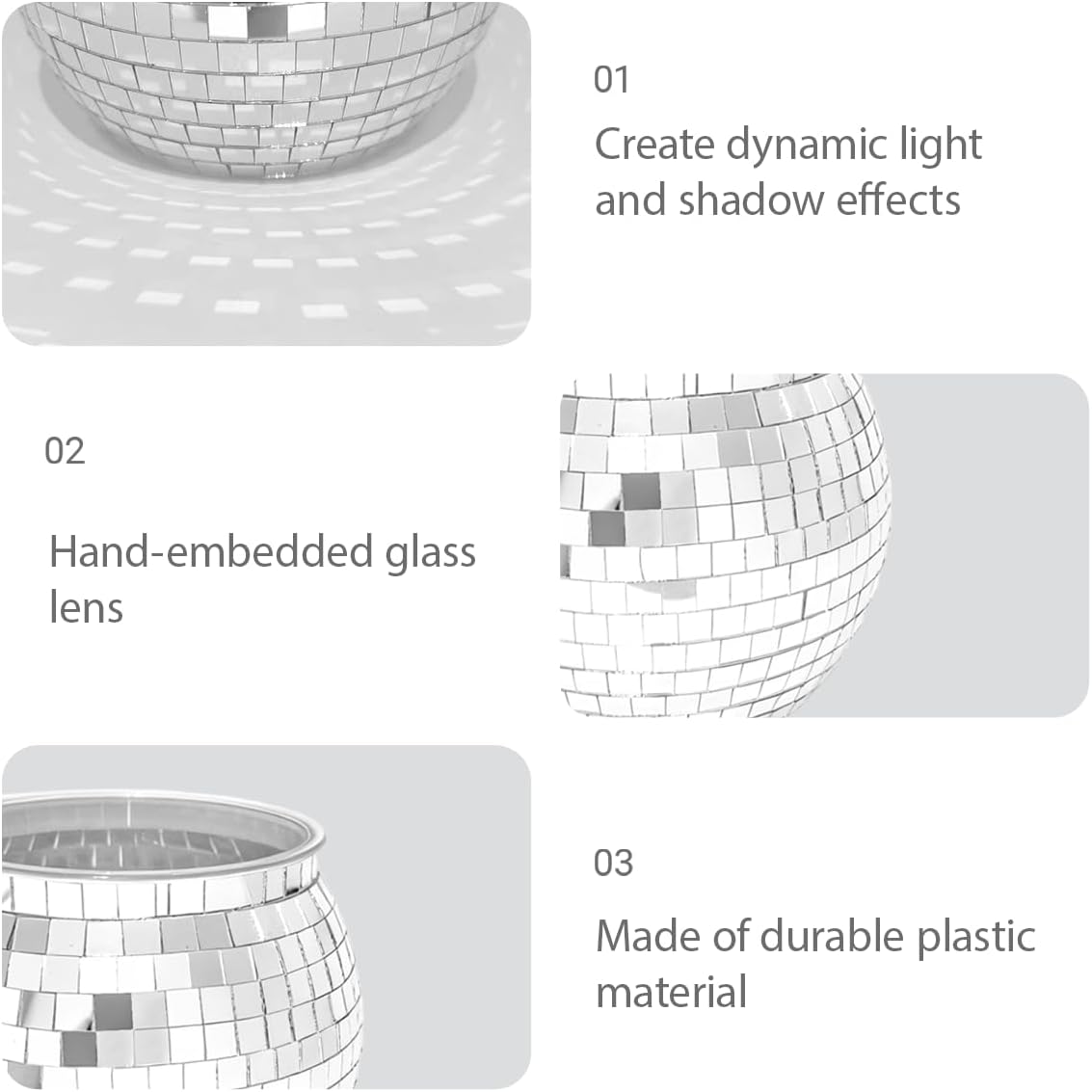 6 Pcs Disco Ball Vases,6" X 6.7" Disco Ball Centerpieces Decor,Silver Mirror Plastic Vase Disco Ball Planter for Wedding,Birthday,Office Table Decorations