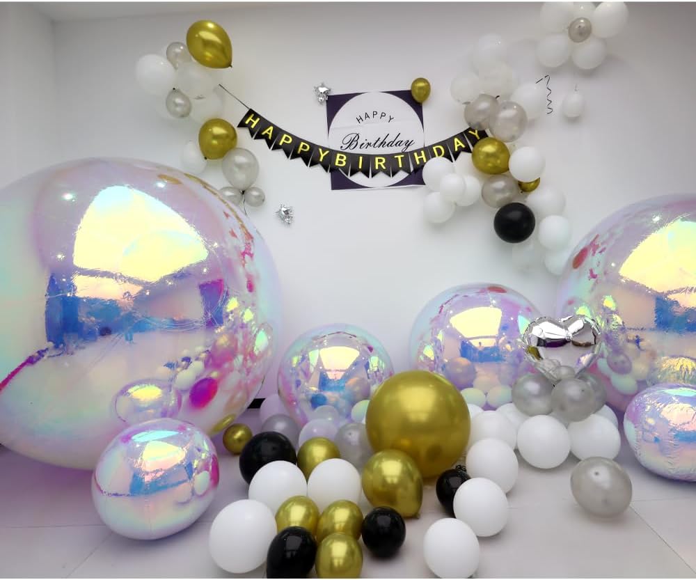 Inflatable Mirror Ball Set - Airtight PVC Spheres for Parties, Weddings, and Events. Perfect for Decoration, Hanging, and Displays. Includes Electric Pump (Multicolor, 24in-2pk_32in_39in_47in_71in)