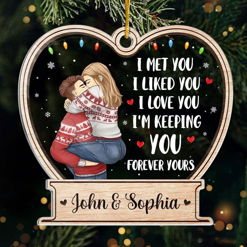 Pawfect House Forever Yours, Personalized Christmas Tree Decorations Gifts for Couples, Anniversary Birthday Gifts for Husband, Wife, Vintage Christmas Ornaments, Housewarming Gift for Her, Him