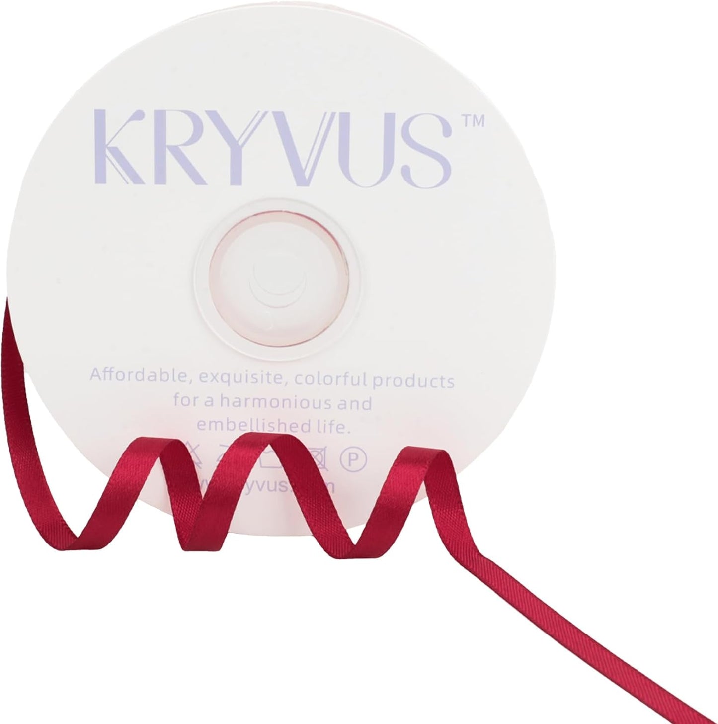 Scarlet Red Satin Ribbon 1/4 inch X Continuous 50 Yards, Single Face Polyester Ribbon Perfect for Gift Wrapping, Flower Bouquet, Wedding Decor, Crafts, Bow Making, Sewing and More