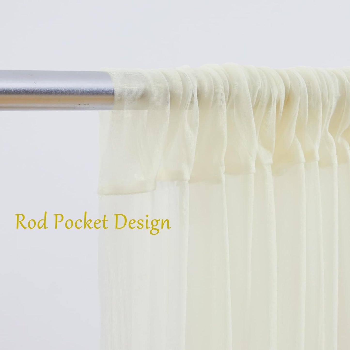 20x10 Ivory Tulle Backdrop Curtains for Parties, Sheer Backdrop Curtain Wedding Photo Background Drapes for Baby Shower Photography Birthday Party