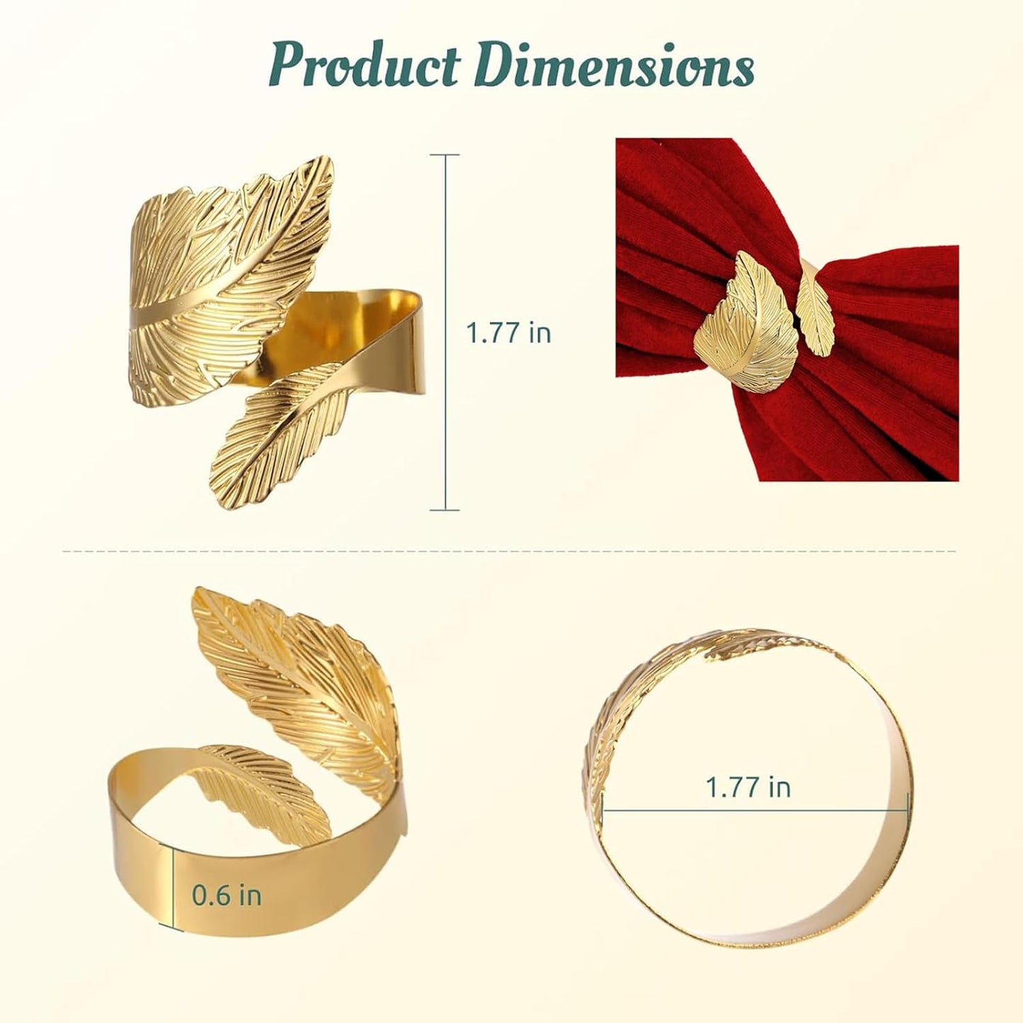 Napkin Rings Set of 50 pcs, Gold Leaf Napkins Rings Holders Bulk for Wedding,Holleween Dinner,Birthday,Christmas,Thanksgiving Party of Table Setting Decor (Golden Leaves 50 pcs)