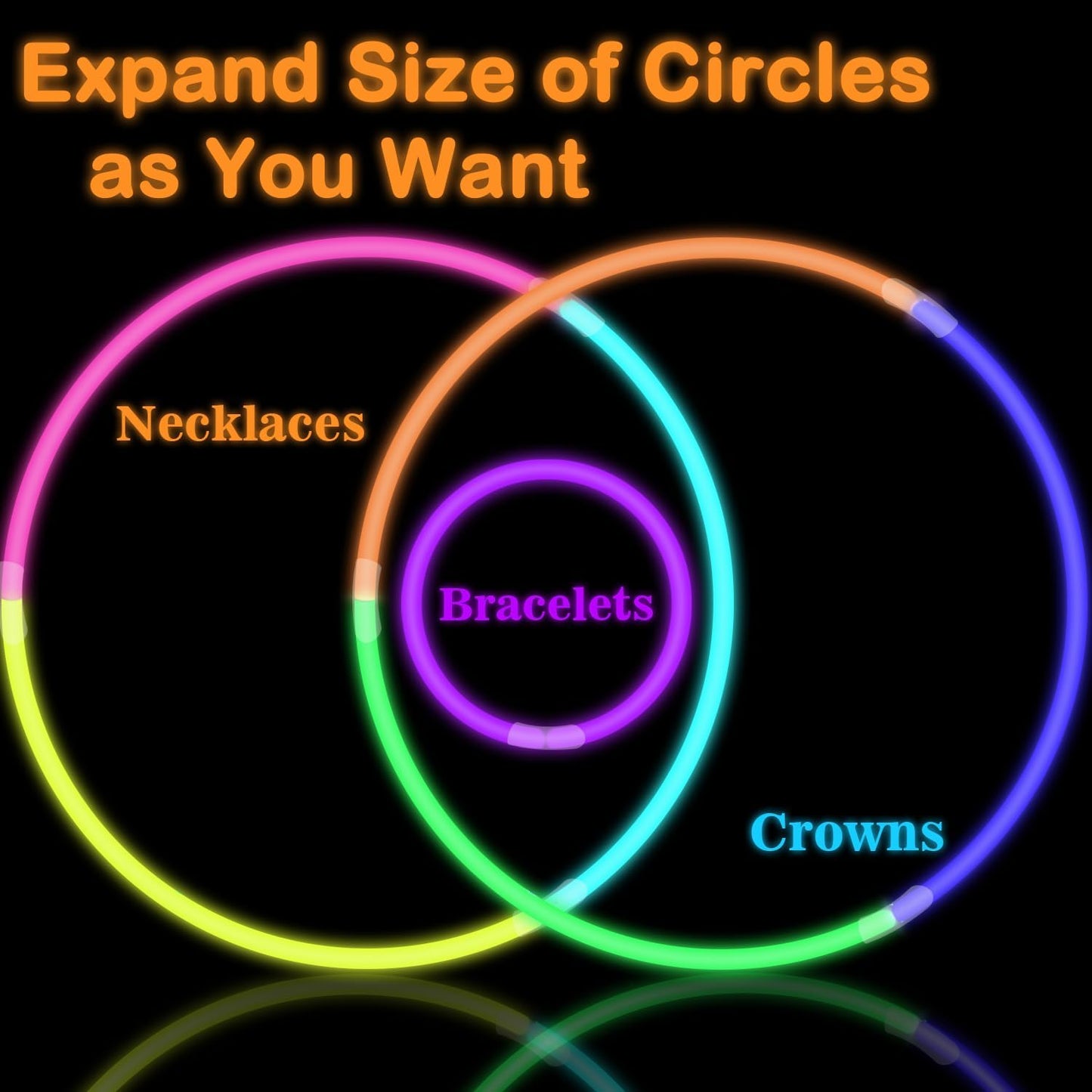 Halloween Glow Sticks Party Pack 8"-50, Light up Bracelets & Necklaces Accessories for Kids, Neon Glow in the Dark Party Favor Supplies Decoration for Birthday Camping Wedding Dance Parade Activities