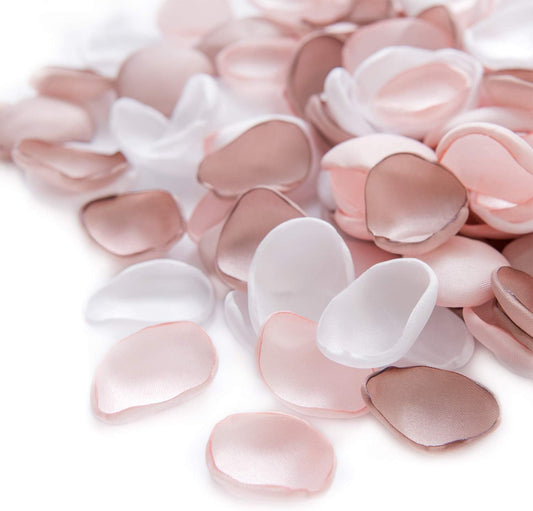 Ling's Moment Rose Petals, Silk Flower Petals for Wedding/Aisle/Flower Girl Baskets/Table Centerpiece Décor,etc.Blush White Dusty Rose 200pcs