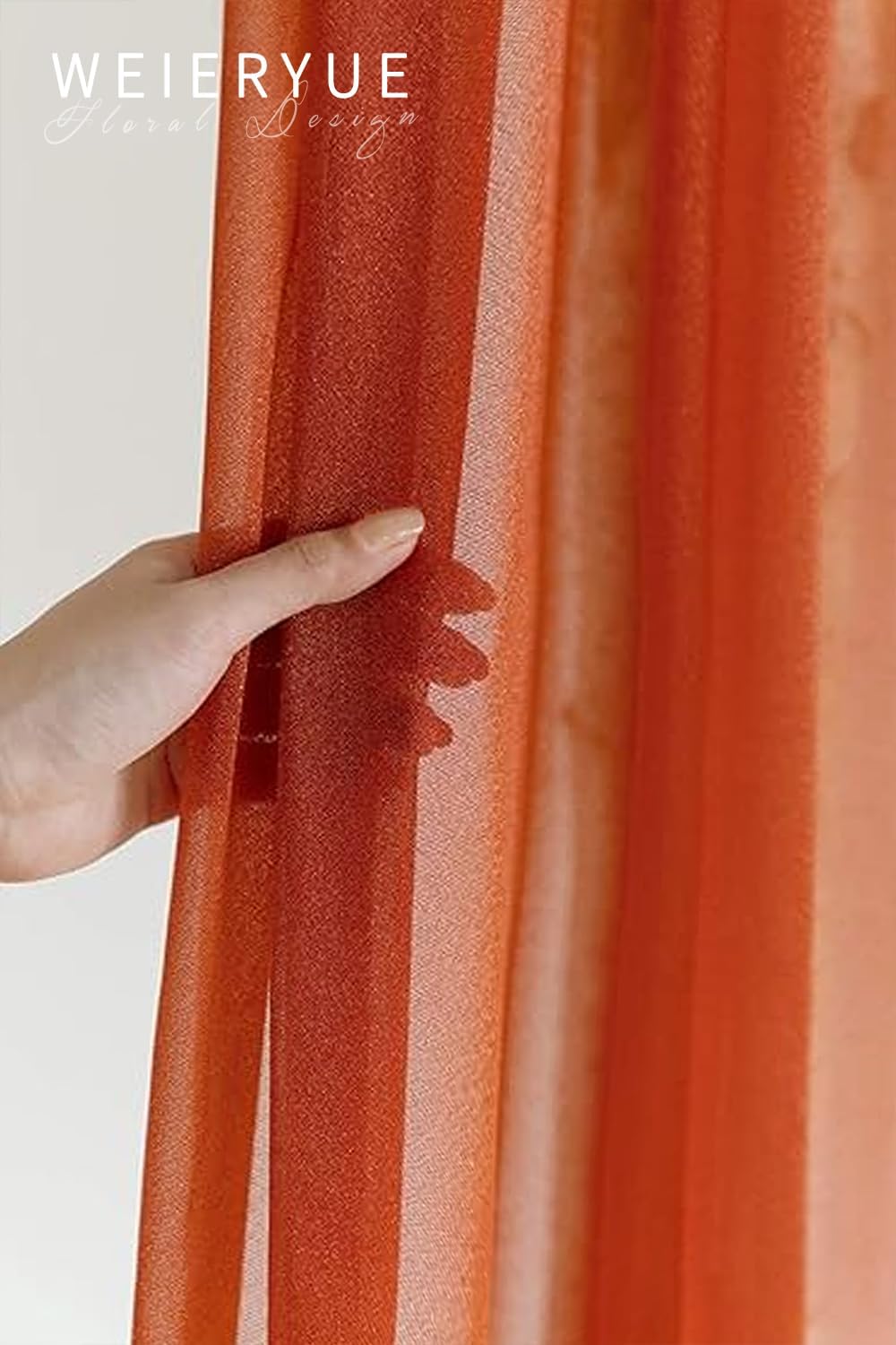 Artificial Wedding Arch Flowers Kit(Pack of 3),2Pcs Artificial Flower Arch Decor,1Pcs Sheer Drape for Wedding Ceremony Arbor for WeddingCeremony (Sunset Orange)