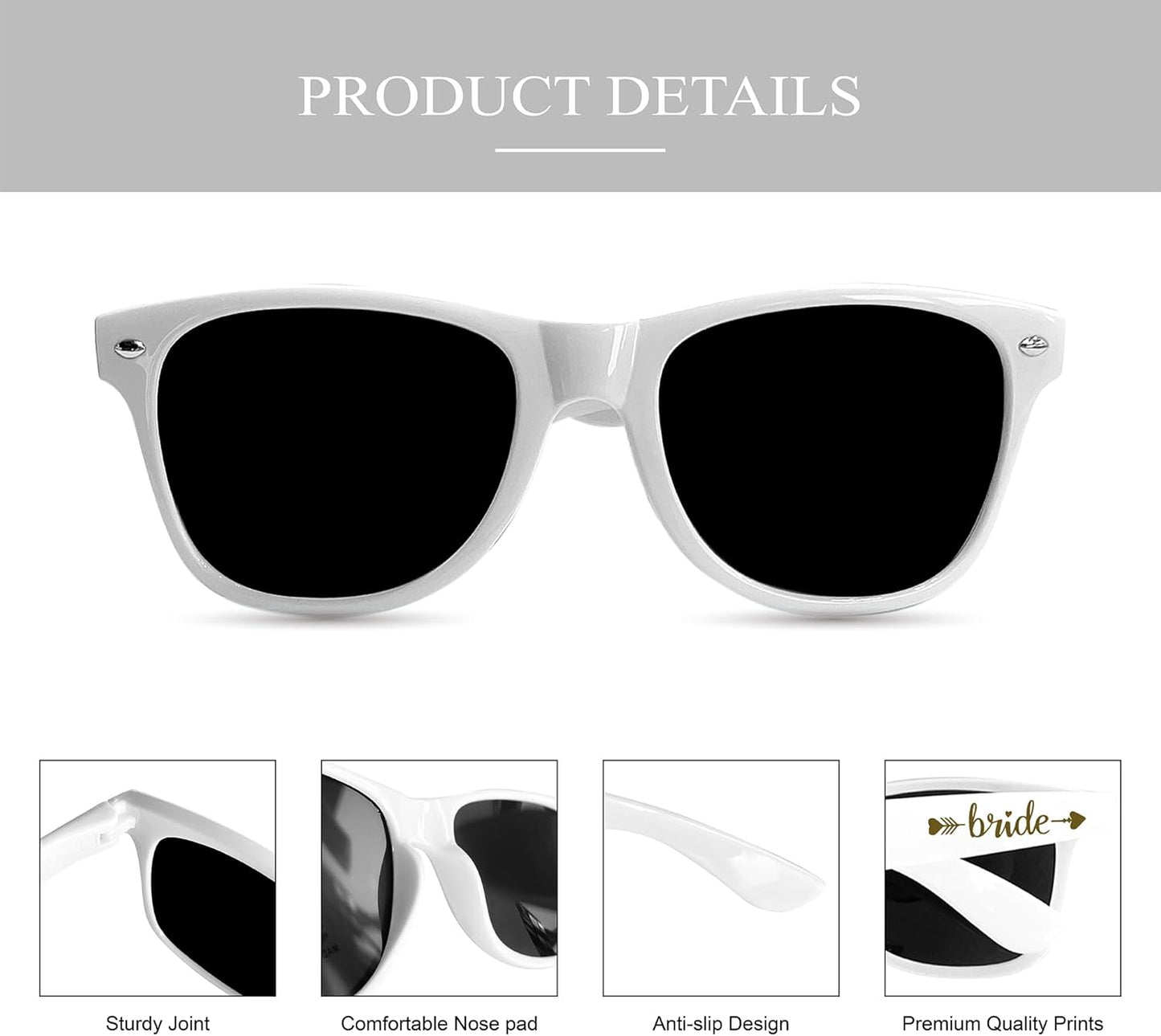 LADY&HOME 10 Pack Bachelorette Party Sunglasses, Bridesmaid and Bride Tribe Sunglasses for Bridal Party, Bridal Shower, Wedding(Blue)