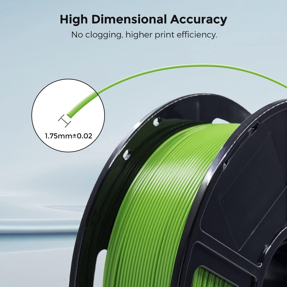 FLASHFORGE 3D Printer Filament, PLA PRO Filament 1.75mm, 1KG Spool (2.2lbs), Dimensional Accuracy +/- 0.02mm for FDM 3D Printers, Better Tenacity & No Knotting (Green)