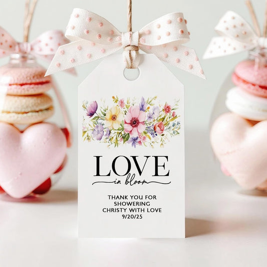 Custom 2.3x1.5 inch 60pack Gift Tags with Strings,Personalized Thank You Tags Party Decoration Paper Gift Labels for Birthday Wedding Favor Baby Shower Floral Hang Tag Hangtag